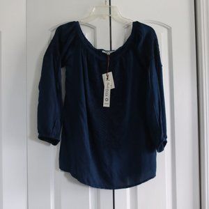 Solitaire Blouse Indigo Blue Size M